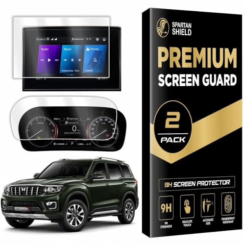 Image of Spartan Shield Screen Guard COMBO for MAHINDRA SCORPIO N 2026 Facelift || 8 INCH INFOTAINMENT + INSTRUMENT CLUSTER Protector || Z4 & Z6 Models || Car Display Accessories [Not Tempered Glass]
