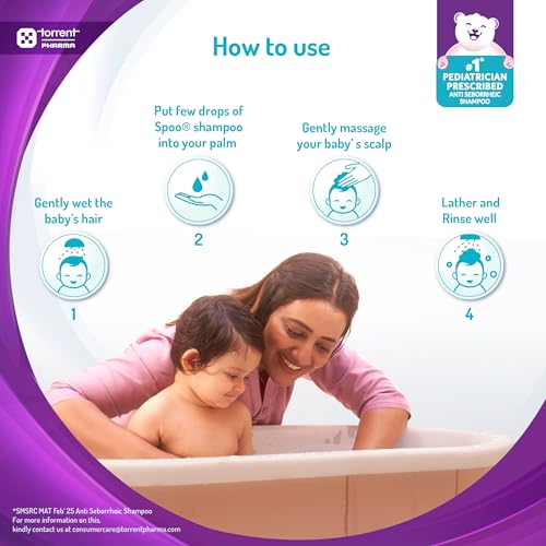 Image of Spoo No-Tear Formula baby shampoo 200ml from Tedibar Family | Gentle on Scalp | No. No. 1 Pediatrician Prescribed Anti Seborrheic Shampoo* - By Torrent Pharma (Pack of 6)