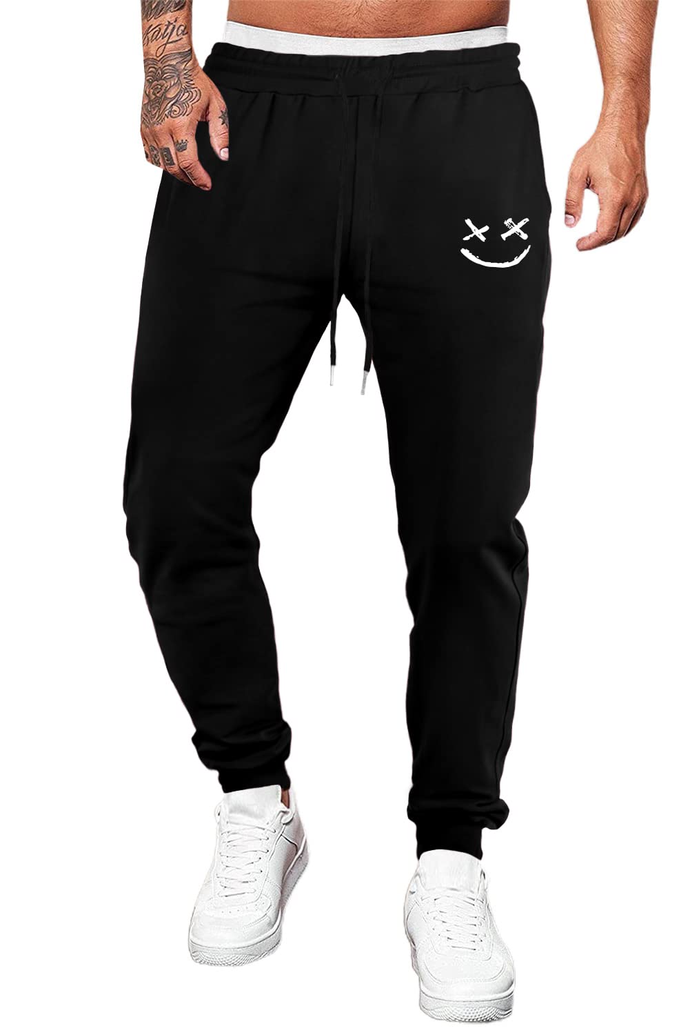 RenaowinMens Sweatpants Lightweight Slim Fit Drawstring Waist with Pockets Joggers for Men Workout, Running, Gym