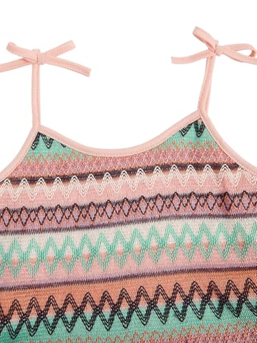 Image of Verdusa Girl's Summer Geo Graphic Bow Knot Shoulder Sleeveless Crop Cami Top