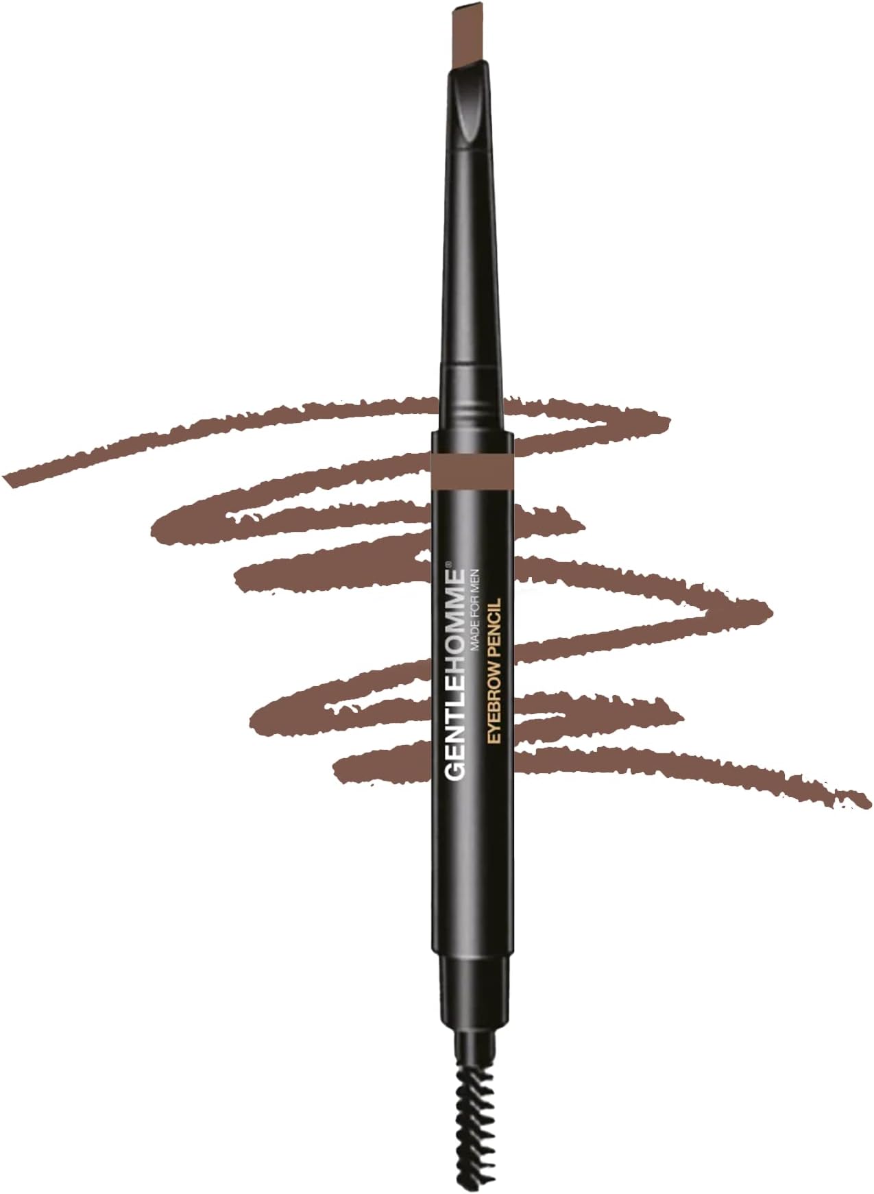 Gentlehomme - Men's Brow Pencil - 2-in-1 Brow Brush & Lead Pencil - Shape, Define & Fill In Eyebrows - Ultra-Thin - Long-Lasting Color - Vegan - Light Brown