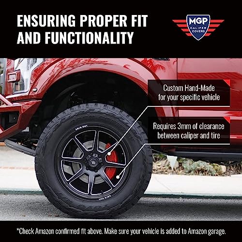 Mgp Caliper Covers - Brake Caliper Covers 2015-2020 Ford F-150 (Electric Rear Brake) 2018-2020 Ford Expedition - Front And Rear Set - F150 Logo - Red #TOP6