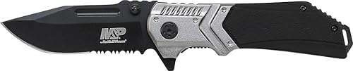Smith & Wesson SWMP12S Cuchillo plegable con bloqueo de trazador de líneas militar y policial