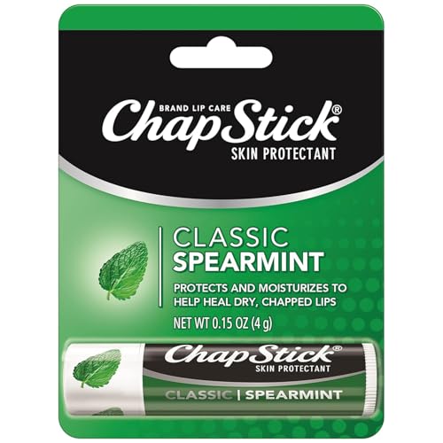 ChapStick Classic Spearmint Lip Balm Tubes Moisturizing ChapStick for Lip Care 0.15 Oz