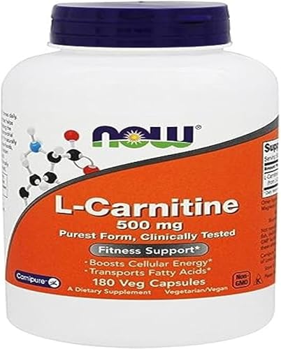 L-Carnitina 500 mg - 180 Cápsulas Vegetales por NOW