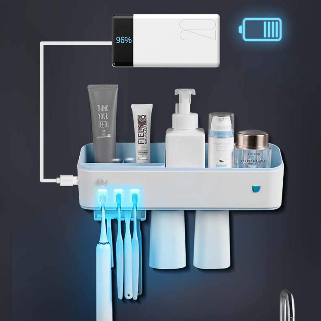 Esterilizador Inteligente de cepillos de Dientes, Esterilizador UV Secado Rack Hogar Cepillo de Dientes para niños Taza, Desinfección Portacepillos de Dientes