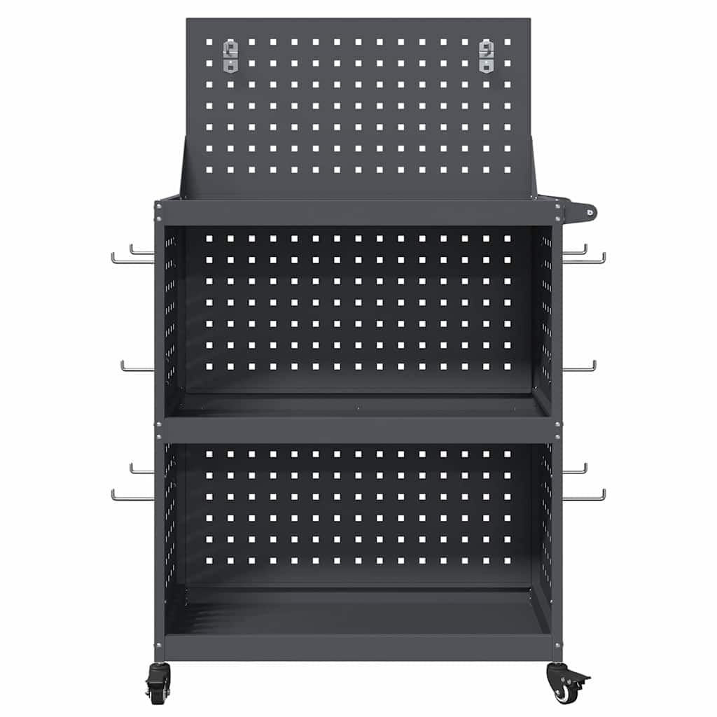 vidaXL Carro de Herramientas con Estante Antracita 65 x 35 x 111 cm, Carro de Herramientas, Almacenamiento móvil Moderno, Ruedas bloqueables, diseño Rectangular, Organizador portátil, Garage