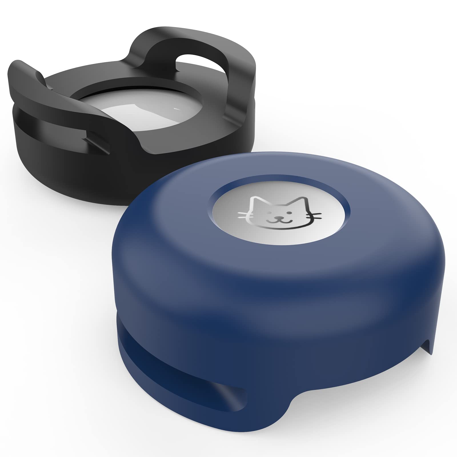 Cat Air tag Holder - 2 Pack Air tag Cat Collar Holder for Apple Air Tags, Silicone Air Tag Holder Case for 0.3-0.6" Width Collar of Small Animal Kitten/Puppy, Small Pet Collar Charms Loop Accessories