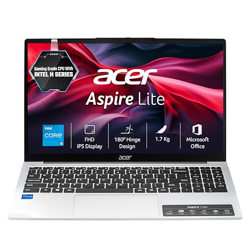 acer Aspire Lite,13th Gen, Intel Core i5-13420H Processor, 16 GB RAM, 512 GB SSD, Full HD IPS, 15.6"/39.62 cm, Windows 11 Home, MS Office, Pure Silver