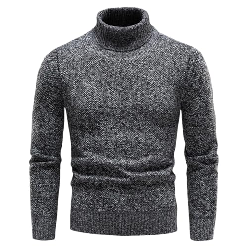 Men's Retro High Neck Solid Color Casual Simple Sweater Casual Loose Oversized Sweater