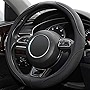Xizopucy 14inch Steering Wheel Cover for Prius Civic,S(14 - 14.25inch)-Black Microfiber Leather Breathable, Anti Slip Car Accessories…