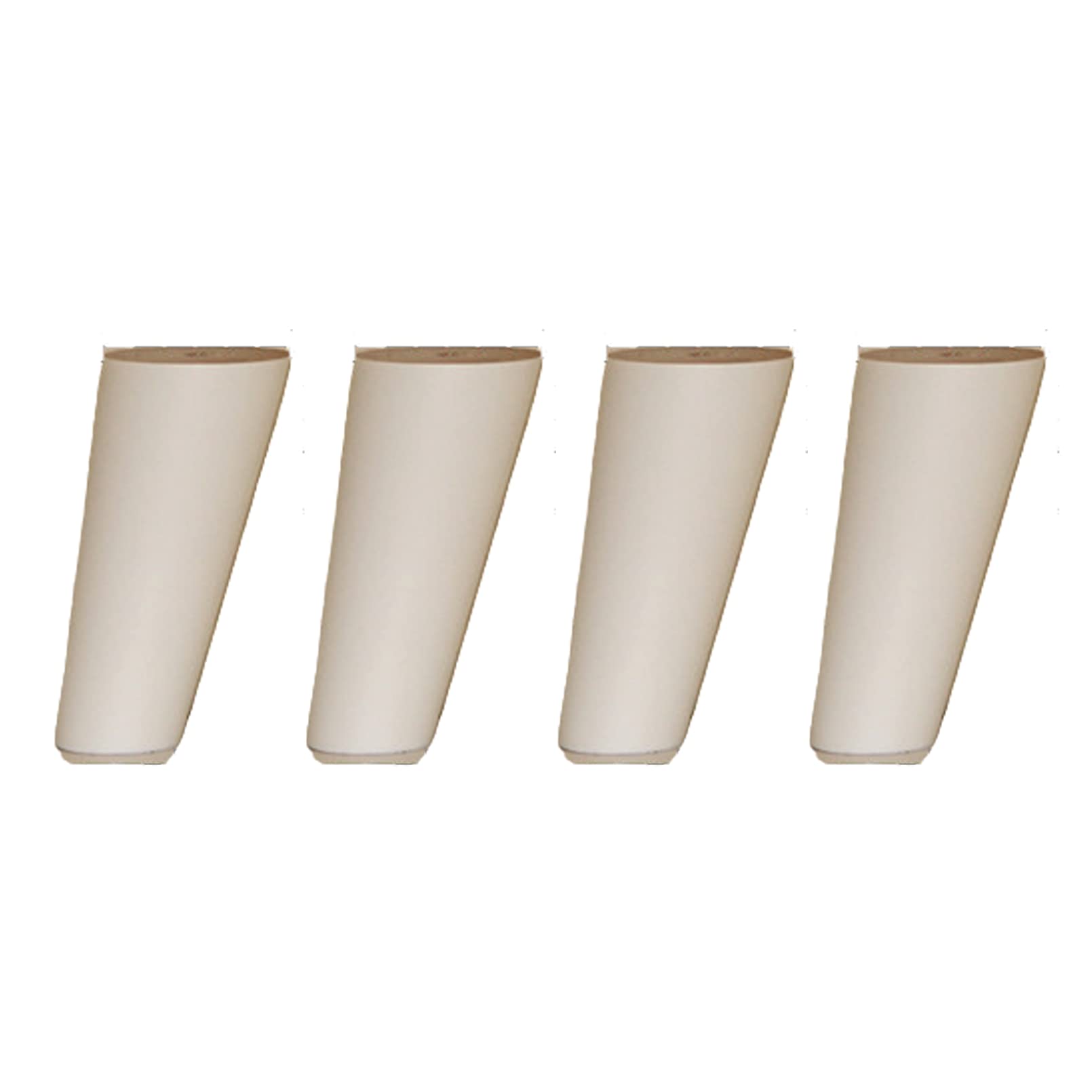 4pcs Wooden Furniture Legs,Solid Tapered Rubber Wood Table Legs,Oblique Cone Replacement Furniture Feet,Sofa Legs,for TV Cabinet,Bed,Dining Table,with Mounting Plate,Screws (10cm,White)