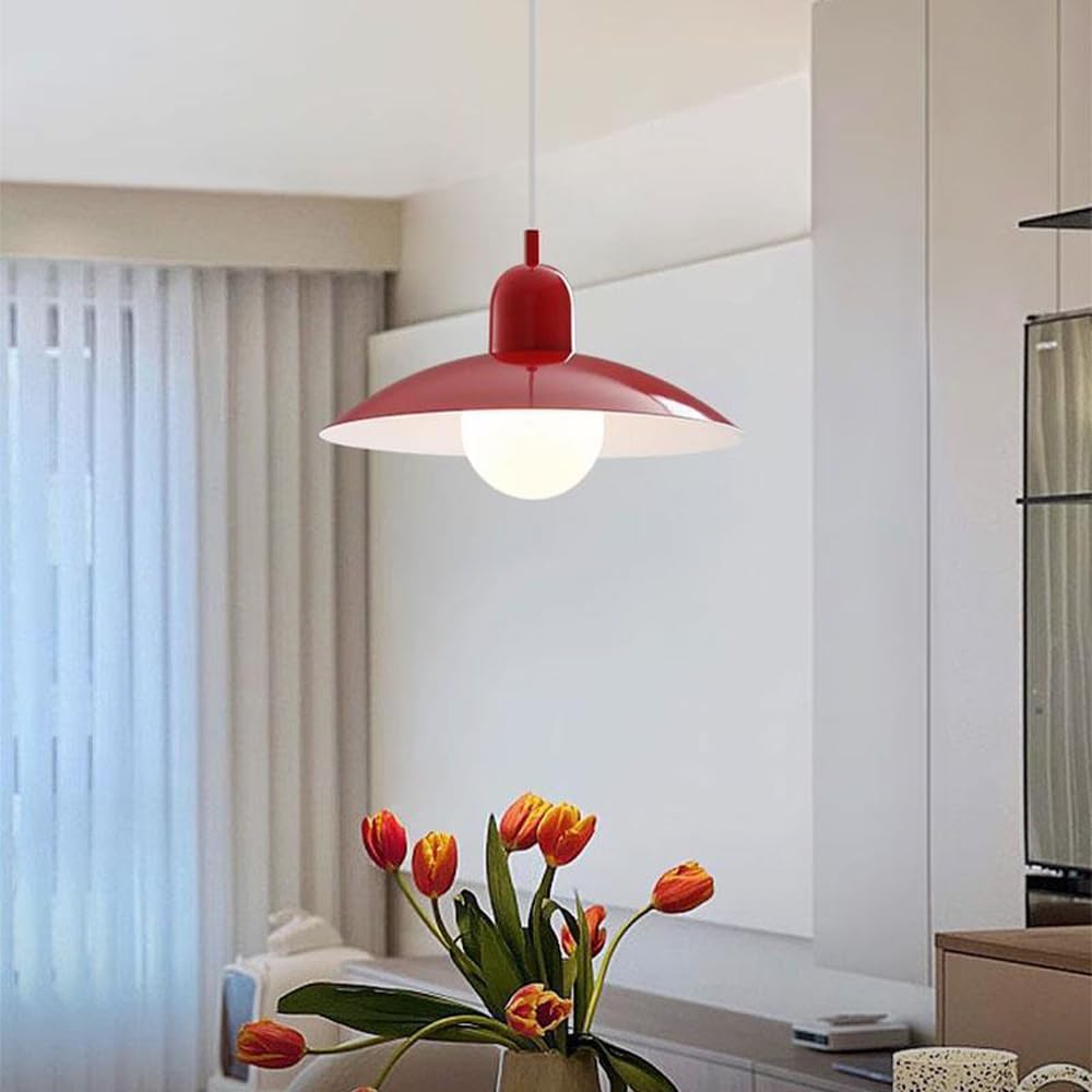 Wisząca lampa w stylu Mid Century Modern do stodoły Nordic Green Ceiling Lampa wisząca Metalowy klosz w kształcie miski Duży żyrandol w stylu rustykalnym do kuchni Wyspa Zlew Jadal