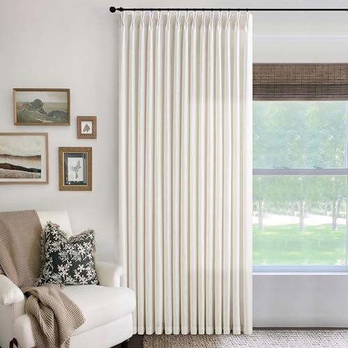 Image of Extra Wide Pleated Curtains 108 Inches Long 100 Inch Width 100x108