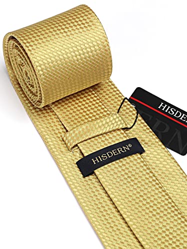 Image of HISDERN Ties for Men Solid Houndstooth Neckties Handkerchief Formal Business Tie & Pocket Square Set Wedding Party