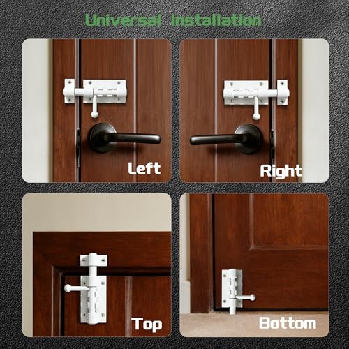 Image of Alise 2 PCS 4 Inch Sliding Door Lock, SUS304 Stainless Steel Padlock-Style Gate Latch, Thickened Heavy Duty Security Slide Latch Lock for Outdoor Fence, Window, Shed Door White MCX7004W-2P