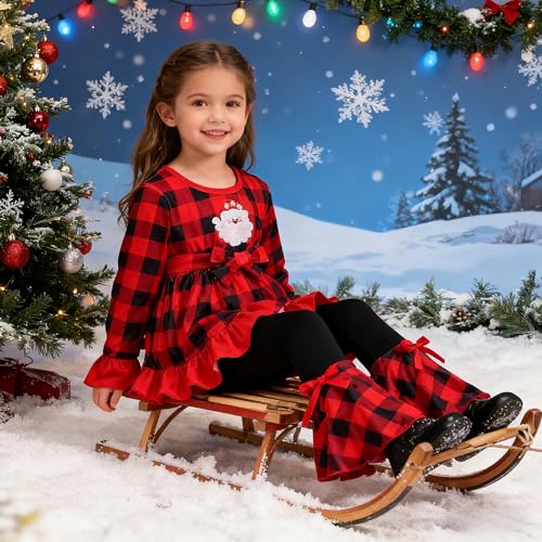 Image of Axumity Kid Girl Clothes Ruffle Sleeve Top Floral Allover Pants 3-9 Years Fall Outfit Set