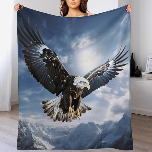 Couverture aigle 3D douce pour vos soirées cocooning au salon - 2