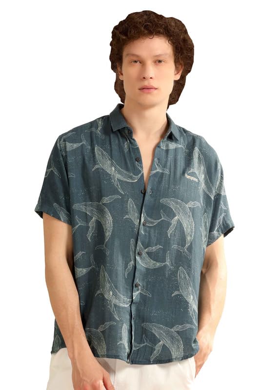 Image of BE ACTIVE Men's Printed Motif Half Sleeve Shirt || Printed Perfection || Breathable Comfort || Casual Sophistication