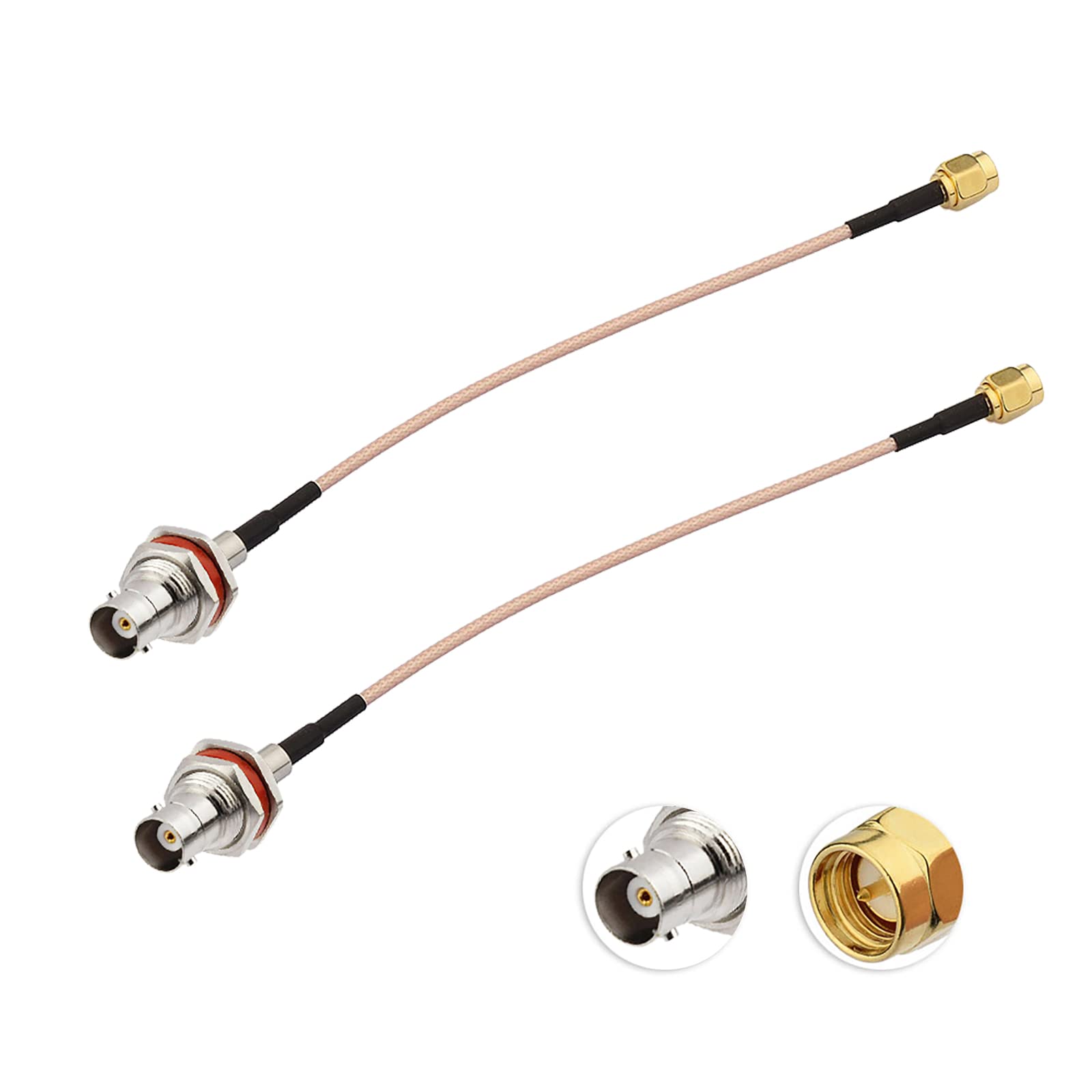 Superbat SMA Male to BNC Female Bulkhead RG316 50ohm Coax Cable 15cm Adapter Extension Cable for Antenna Ham Radio Scanner - Image 3