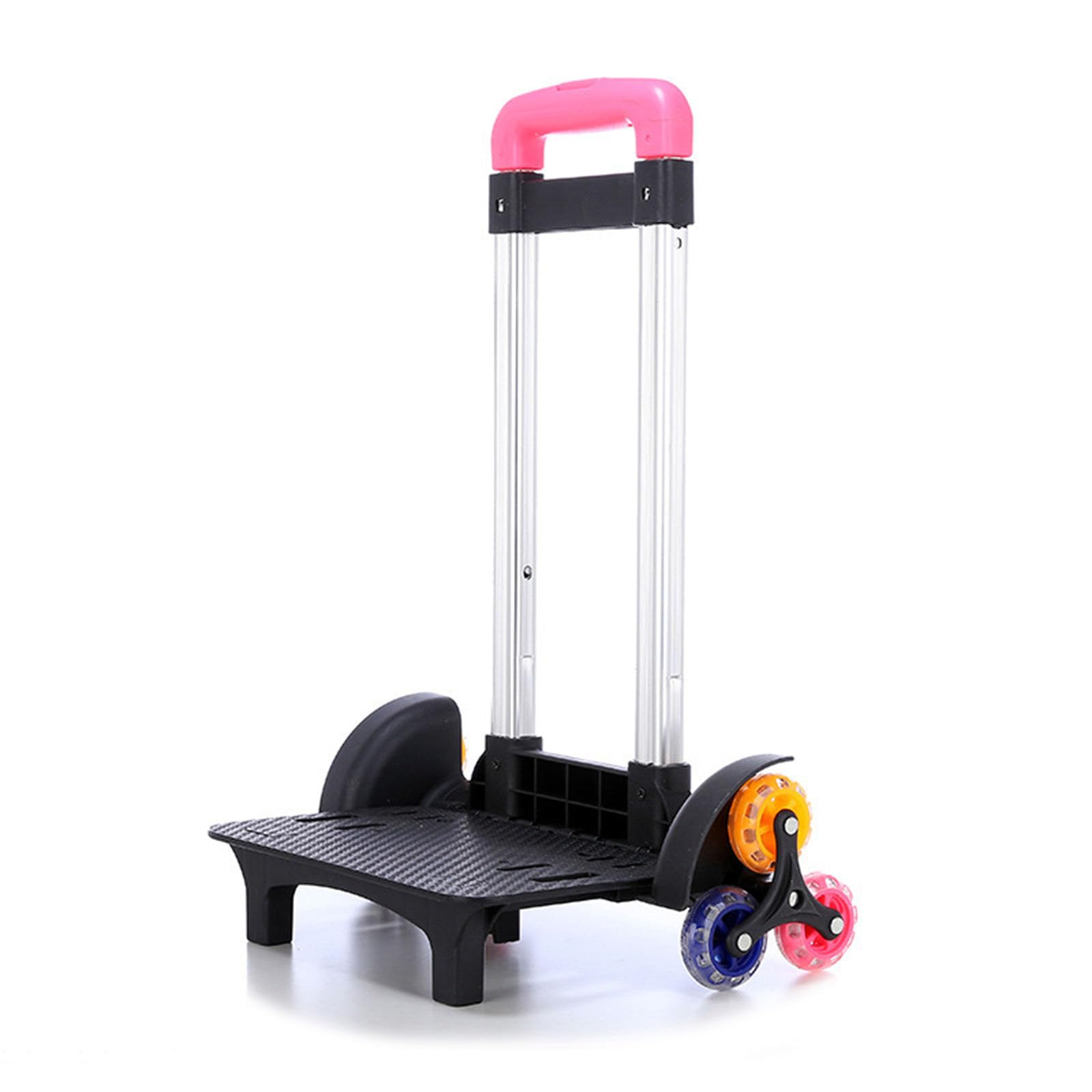 Carro plegable de 6 ruedas con asa telescópica, equipaje de viaje para mochilas escolares