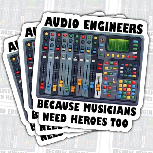 3PCS Audio Engineer Sticker, Funny Sound Engineer Humor Decal, Music Production Quote Stickers Die-Cut Waterproof for Laptop, Water Bottle, Phone, Window, Helmet