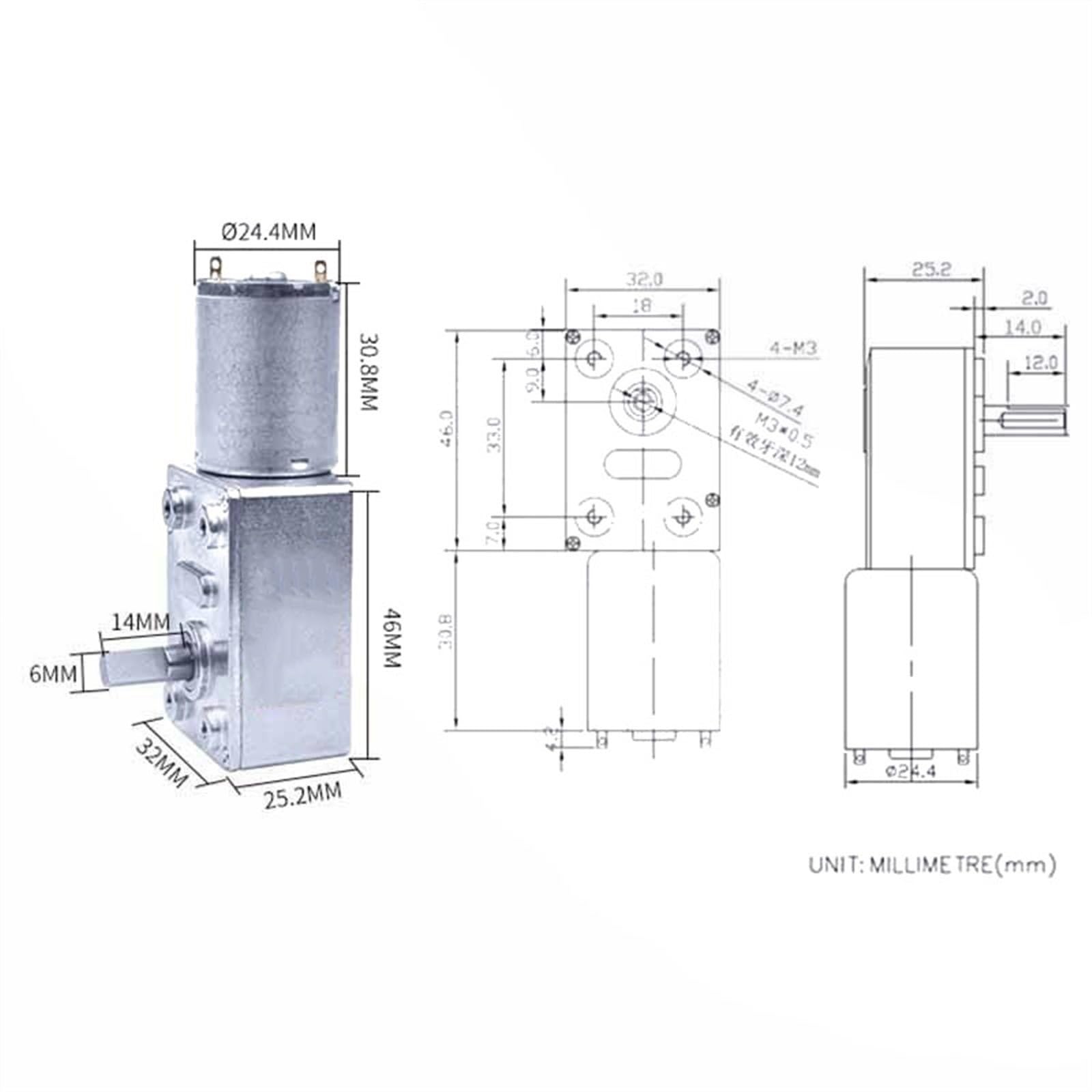 Planetengetriebe DC 6V 12V 24V Untersetzungsmotor 2 3,3 6 10
