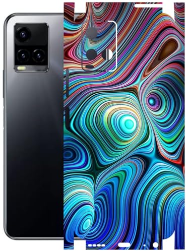 Image of AtOdds - Full Body Back Screen Guard Protector Film - Lamination Wrap Skin Sticker Compatible with VIVO Y33T | Scratchproof Matte Finish (Water Paint)