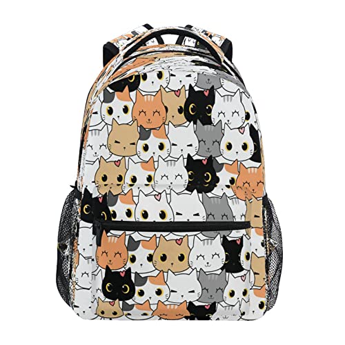 Mochila de viaje para laptop, diseño de dibujos animados, gato, gatito, escuela, escuela, estudiantes, iPad, tablet, mochila de hombro para hombres, mujeres, niñas, niños, senderismo, mochila de día