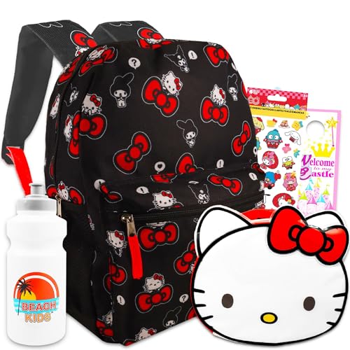 Hello Kitty Backpack and Lunch Box for Girls - Bundle with 16