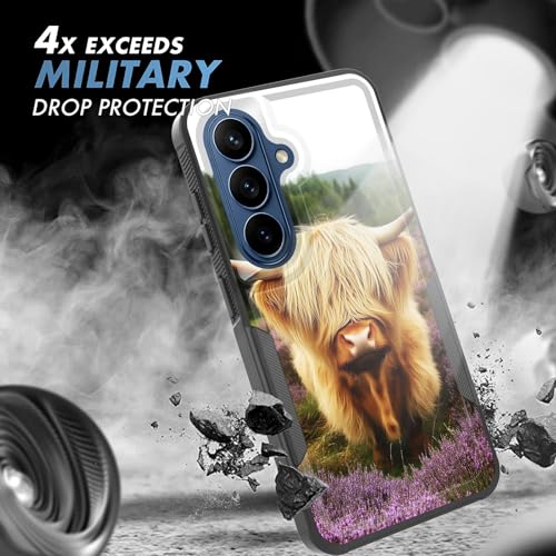 Vobber for Galaxy A57 5G Case,Heavy Duty Dual Layer Hybrid Hard PC Soft Rubber Shockproof Protective Rugged Bumper Case for Samsung Galaxy A57 5G 6.7 Inch 2026,Highland Cow - image 6