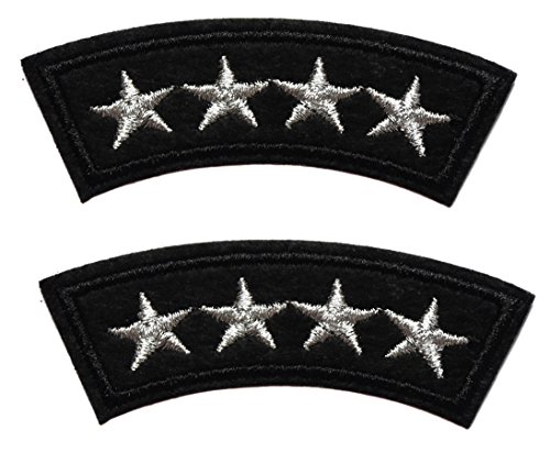 topt mili ecusson Etoile Lot de 2 argenté us Army armée 7,5x2,5cm Grade Insigne
