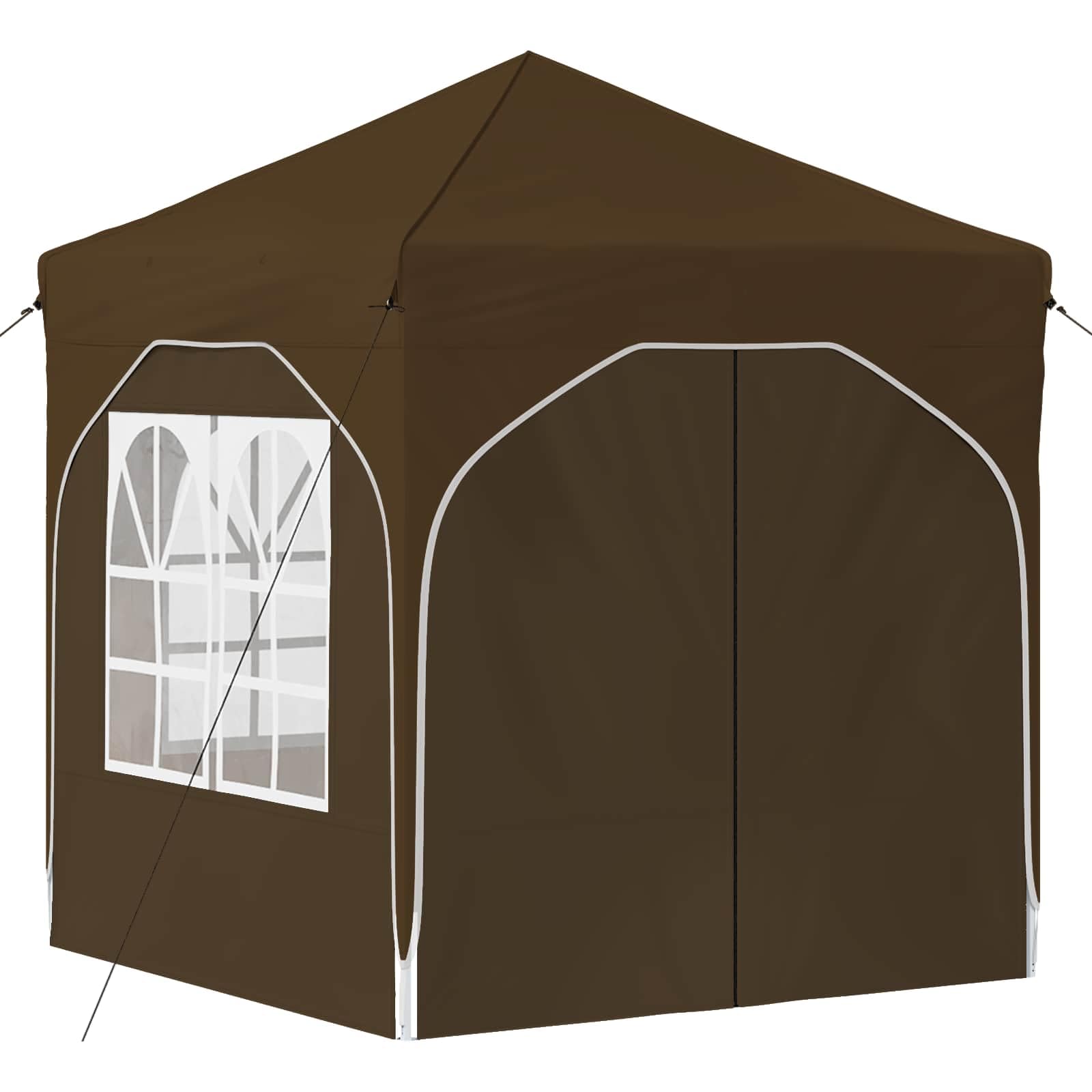 Tienda de campaña para fiestas, 192 x 192 x 245 cm, color topo, carpa para jardín, fiesta, festival, boda