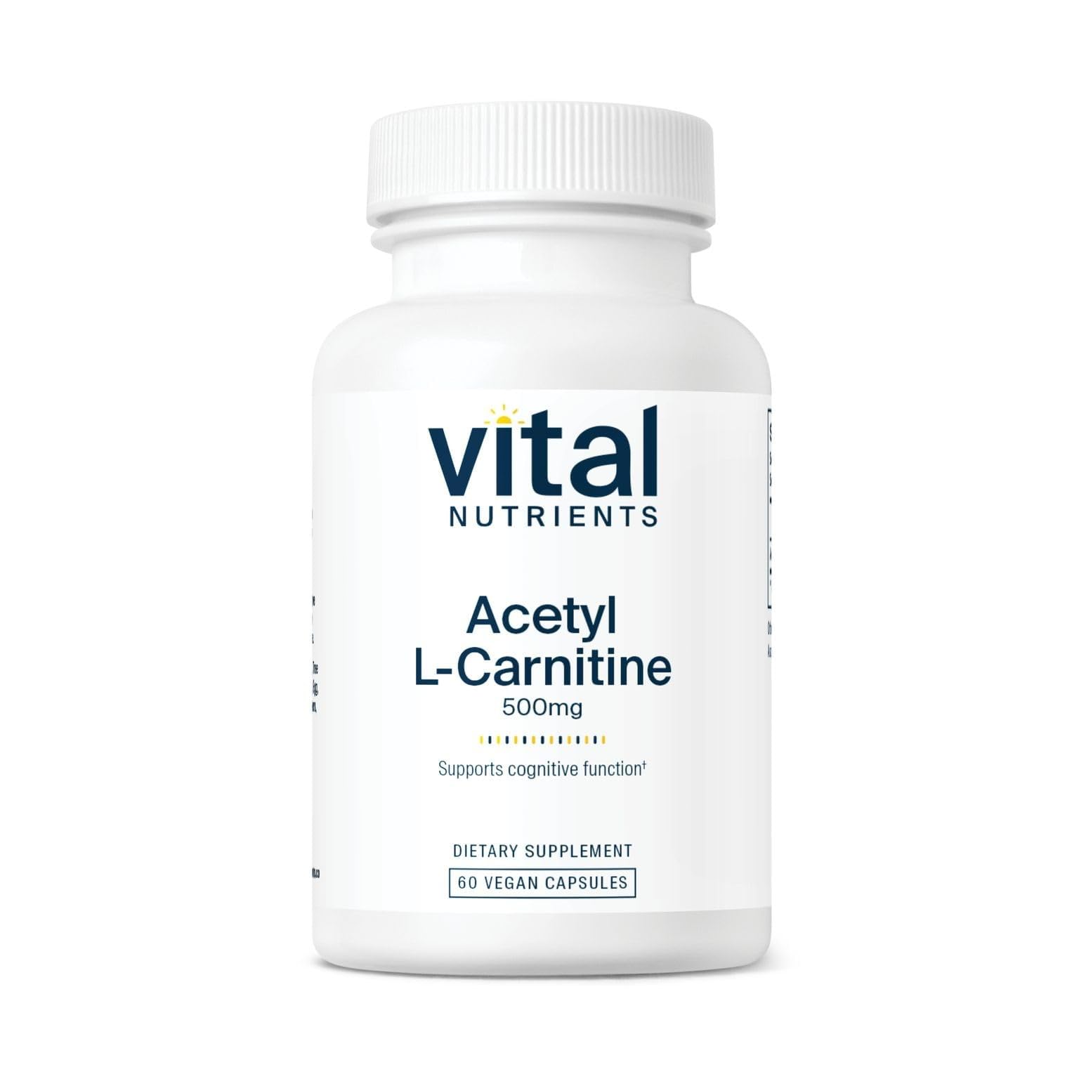 Vital Nutrients Acetyl L-Carnitine 500mg | Brain, Memory, and Cognitive Support Supplement* | Vegan | Gluten, Dairy, Soy Free | Non-GMO | 60 Capsules