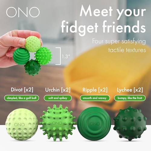 ONO Signets – Silicone Magnetic Balls with Textured Dimples, Bumps, and Waves | Fun to Play with Fidget Toy for Adults | Help Relieve Stress, Anxiety, Tension (Emerald, Set of 8) - Image 4