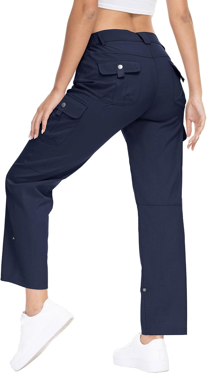 YSENTO Womens Cargo Hiking Pants with Pockets Lightweight Stretch Quick Dry Camping Travel Pants Roll Up - Image 2