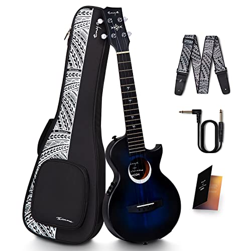 Enya Ukulélé Ténor Enfants Adultes – 26 Pouces Ukulélé Électrique en Acajou Bleu Micro AcousticPlus Intégré Taimane Moon… - Les Beatles, Paul McCartney, John Lennon, RIngo Starr, George Harrison Enya Ukulélé Ténor Enfants Adultes - 26 Pouces Ukulélé Électrique en Acajou Bleu Micro AcousticPlus Intégré Taimane Moon…