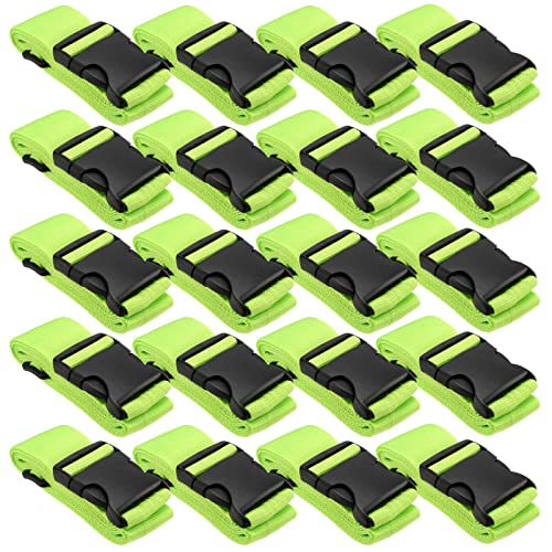 20 Pack 78 x 2 Inches Luggage Straps for Suitcases, Adjustable Suitcase Belts with Quick Release Buckles, Heavy Duty Travel Straps Packing Straps for Luggage, Suitcases, Green