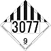 Labelmaster ZVR19-77 UN 3077 Miscellaneous Dangerous Goods Hazmat Placard, Removable Vinyl (Pack of 25)