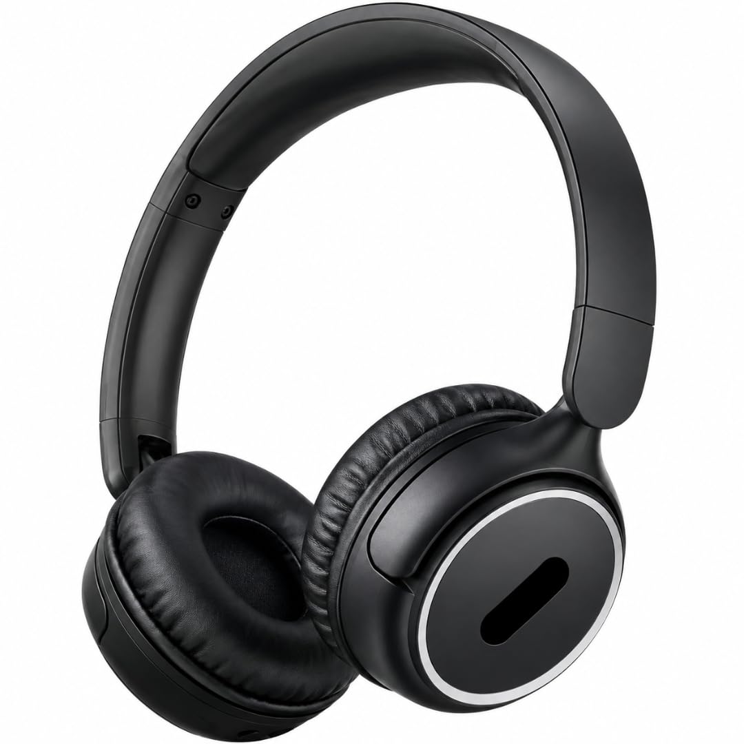 Drumstone Ergonomic Wireless Bluetooth Over-Ear Headphones, Foldable Gaming and Music Headset with Comfortable Cushioned Ear Cushions - Black-image-21