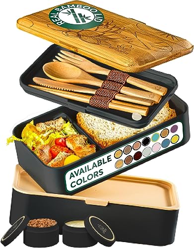 Umami Bento Box Adult Lunch Box with Utensils, 1200 ml Large, All-in-One Meal Prep Compartment Lunch Box Containers for Men/Women, Cute Leak Proof Bento Box, Lunch Organizer