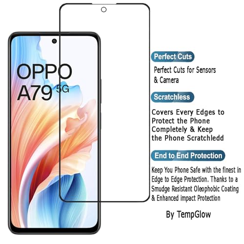 Image of Screen Protector for Oppo A79 5G (Black) Tempered Glass Edge-to-Edge 6D Screen Guard With Installation Kit