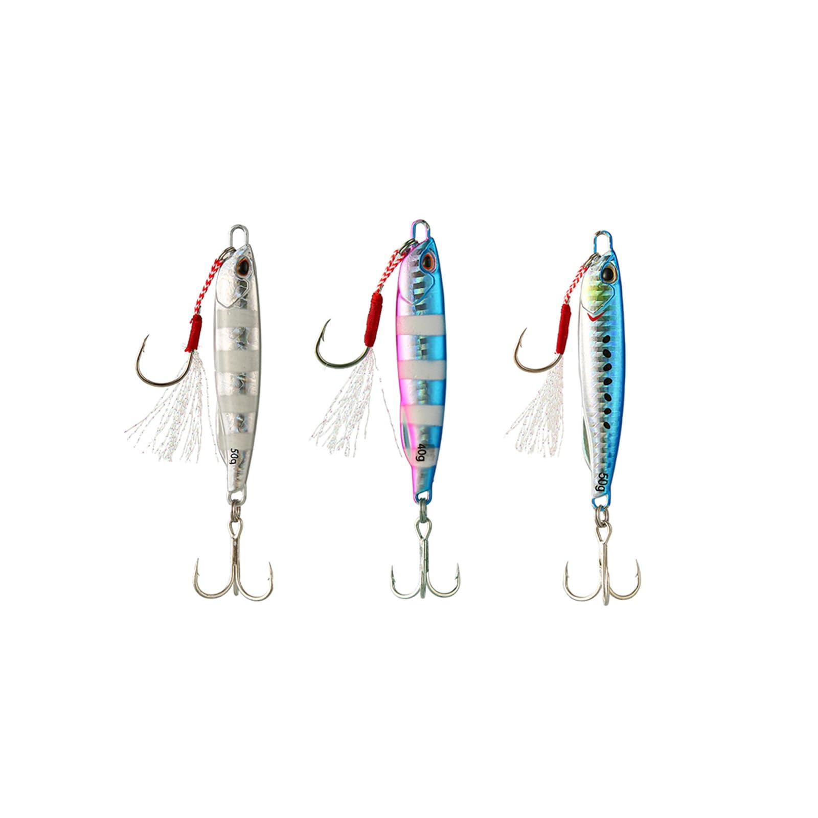 3 pièces/Ensemble métal coulé Jig cuillère Japen 10/15/20/30/40/50g Rivage coulée gabarits Poisson Bar de mer leurre de pêche appâts artificiels attirail (Color : 5, Size : 30g)
