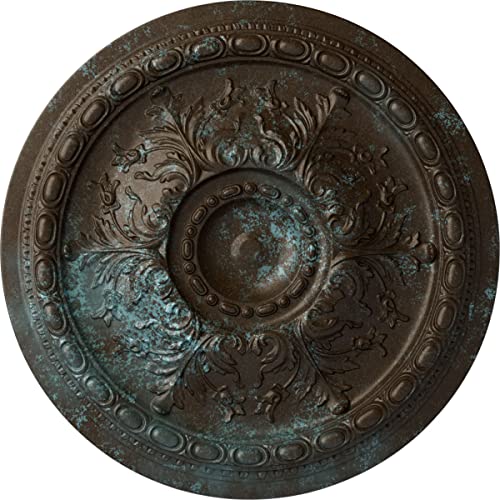 Ekena Millwork Stockport Ceiling Medallion, Bronze/Blue Patina