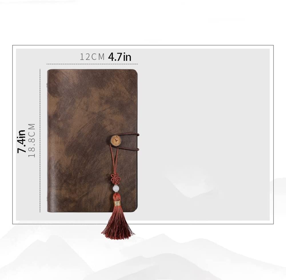 Tragbares A6-Ringbuch-Notizbuch aus Kunstleder im Vintage-Stil – exquisiter Notizblock für Geschäfts-, Arbeits- und Reisetagebücher, komplett mit einem luxuriösen Stift-Geschenkset