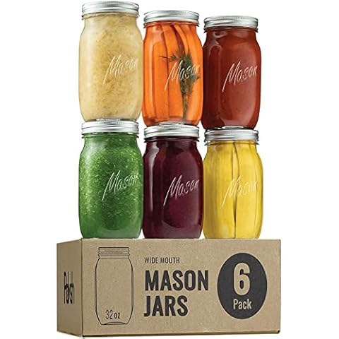 Paksh Novelty Mason Jars - 32 oz 6-Pack Cover