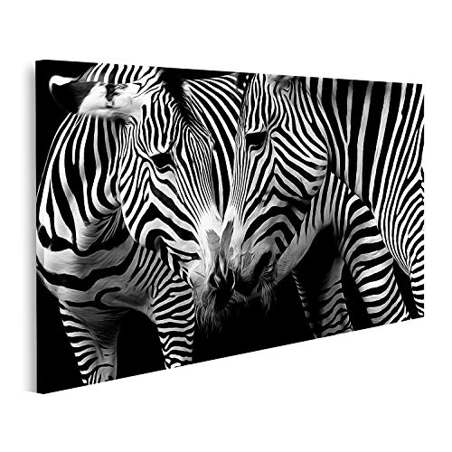 islandburner Cuadro en Lienzo Cebras enamoradas en Blanco y Negro Cuadros Modernos Decoracion Impresión Salon