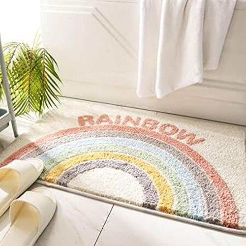 Image of Home Decor Multicolor Anti Skid Bath Mat for Bathroom, Anti Slip Bath mat, Non Slip Bath mat Door mat for Bathroom, Living Room Kitchen Bedroom (Rainbow Multcolor)