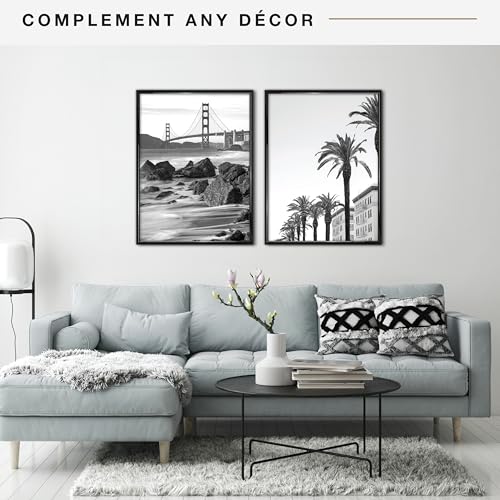 MCS Trendsetter 24x32 Poster Frame Black High-Gloss, Vertical & Horizontal Wall Hanging Large Picture Frame for Photos, Posters & Art Prints (2-Pack)