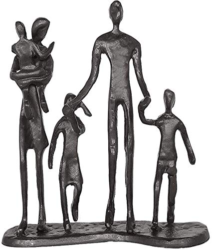 Sculpture couple en fer forgé noir, statue d'art contemporain haut de gamme